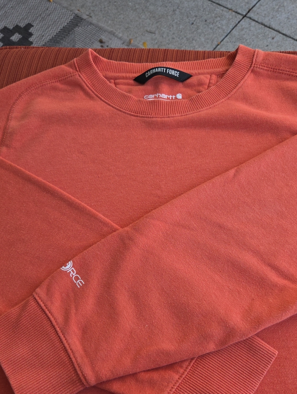 Carhartt Force Ladies Crewneck Sweatshirt - Coral Orange